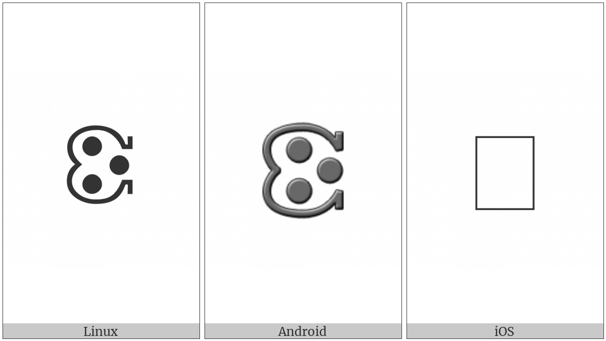 Notched Left Semicircle With Three Dots on various operating systems