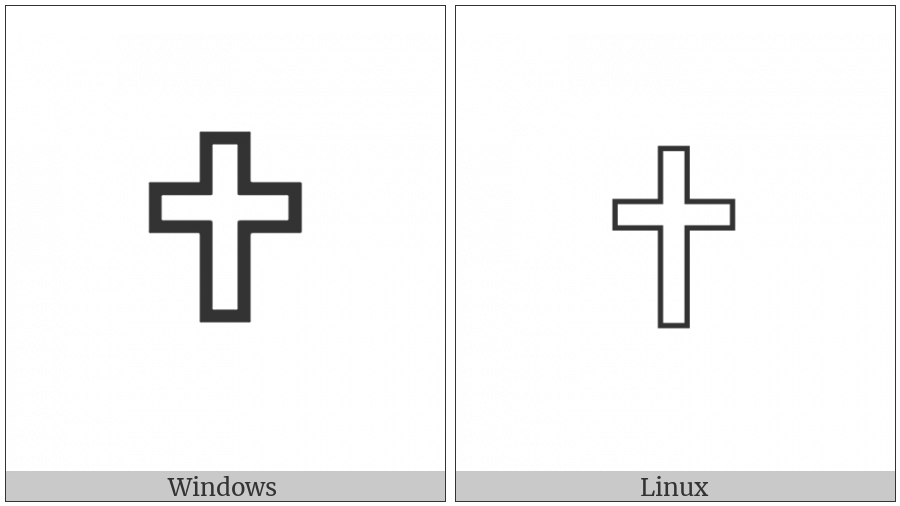 White Latin Cross on various operating systems