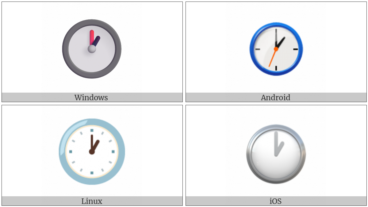 Clock Face One Oclock on various operating systems