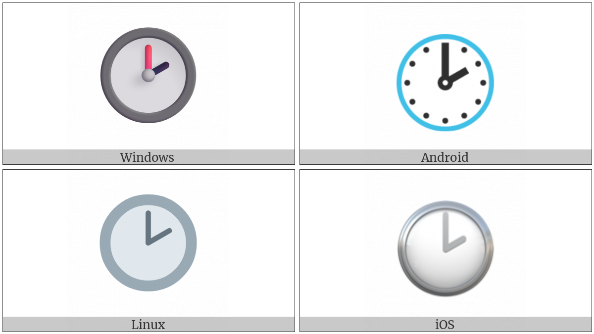 Clock Face Two Oclock on various operating systems