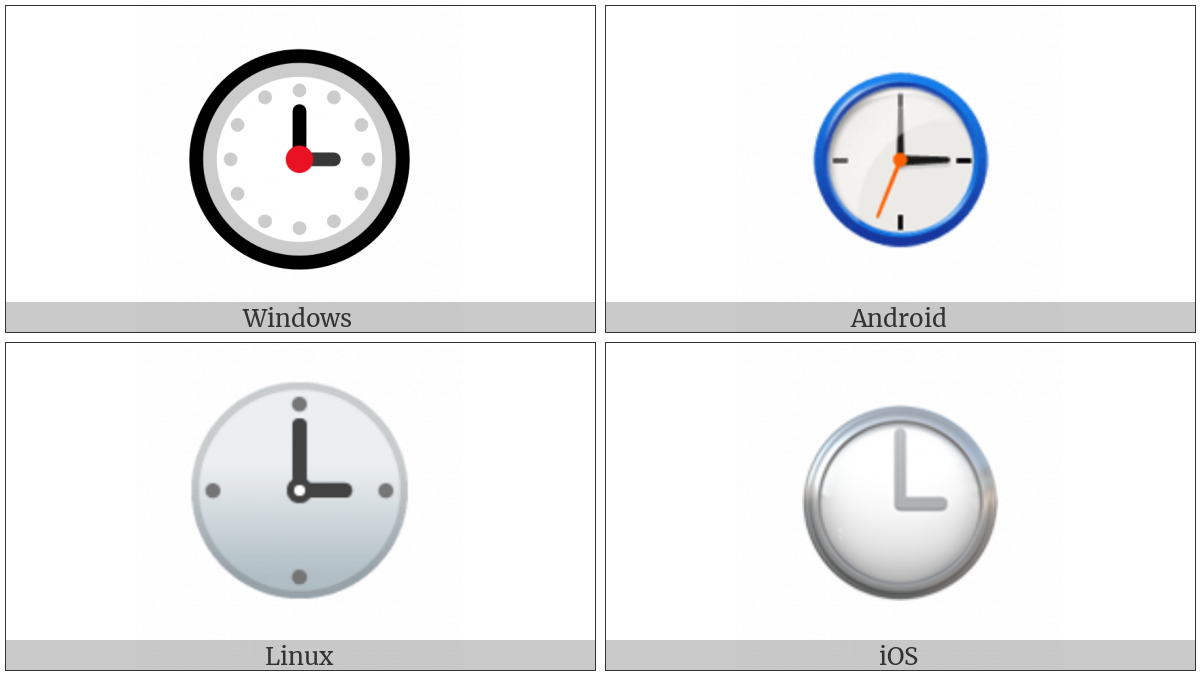 Clock Face Three Oclock on various operating systems
