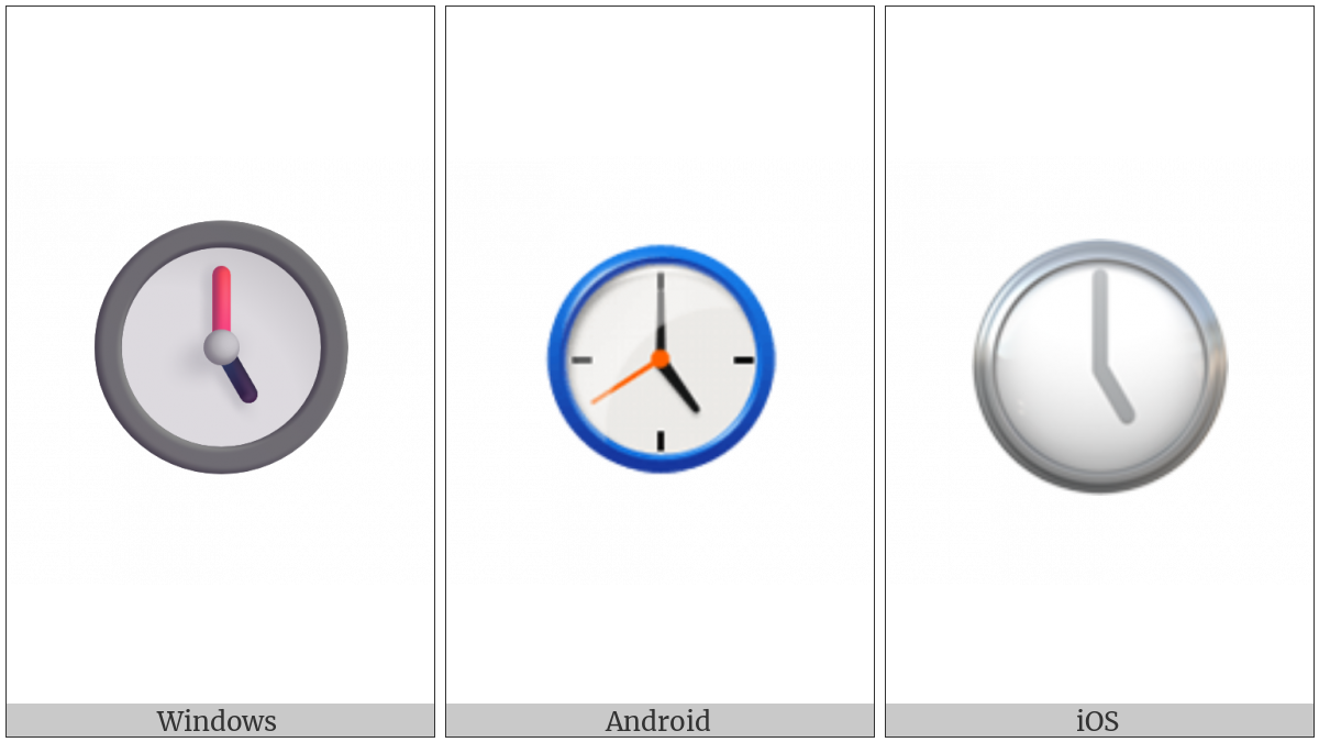Clock Face Five Oclock on various operating systems