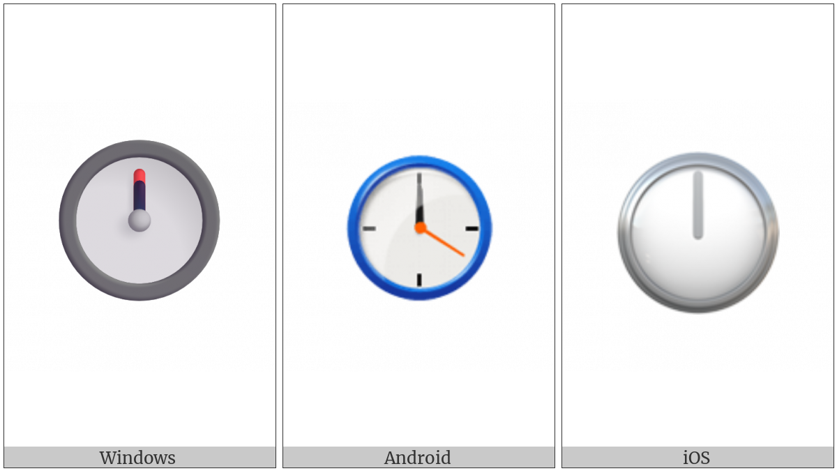 Clock Face Twelve Oclock on various operating systems