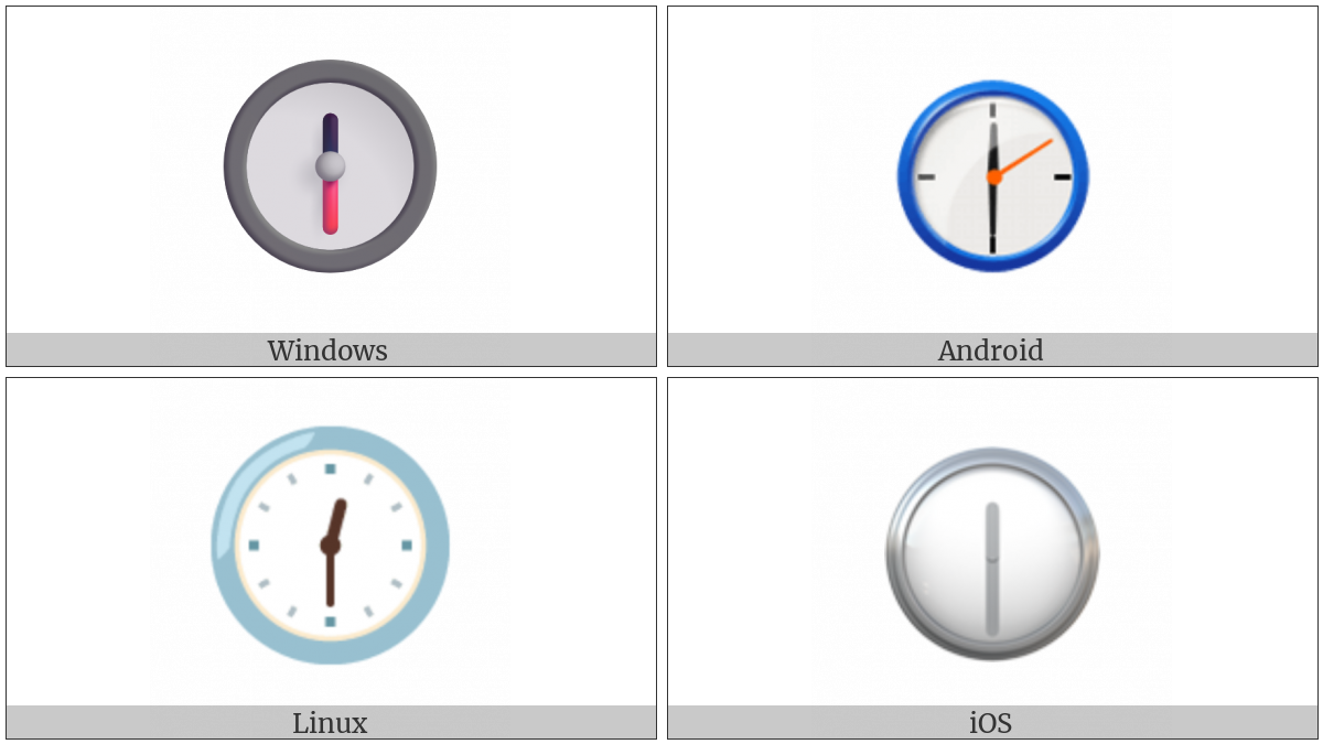 Clock Face Twelve-Thirty on various operating systems