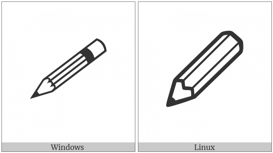 Lower Left Pencil on various operating systems