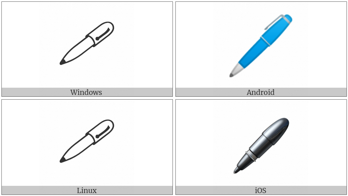 Lower Left Ballpoint Pen on various operating systems