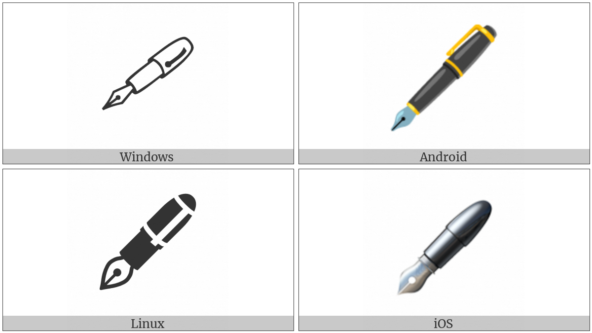 Lower Left Fountain Pen on various operating systems