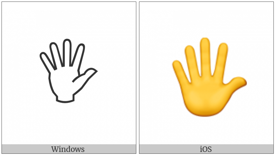 Raised Hand With Fingers Splayed on various operating systems