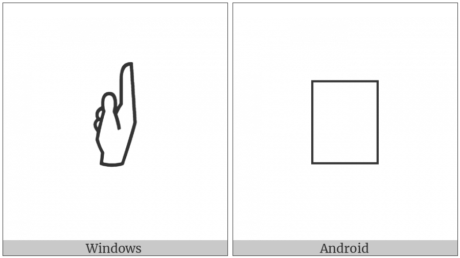 Sideways White Up Pointing Index on various operating systems