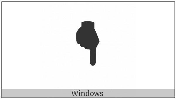 Black Down Pointing Backhand Index on various operating systems