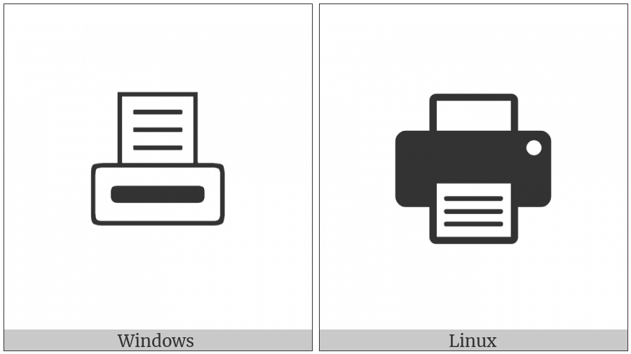Printer Icon on various operating systems