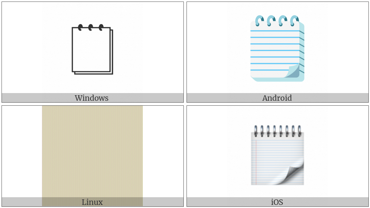 Spiral Note Pad on various operating systems