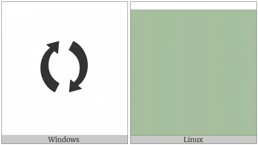 Clockwise Right And Left Semicircle Arrows on various operating systems