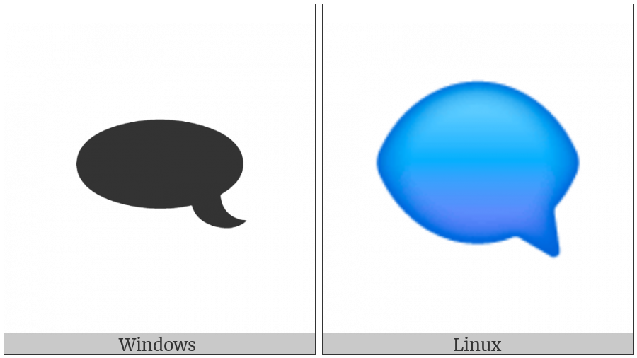Left Speech Bubble on various operating systems