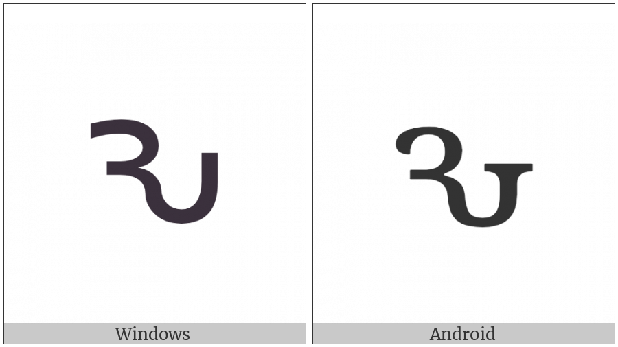 Cyrillic Small Letter Komi Zje on various operating systems