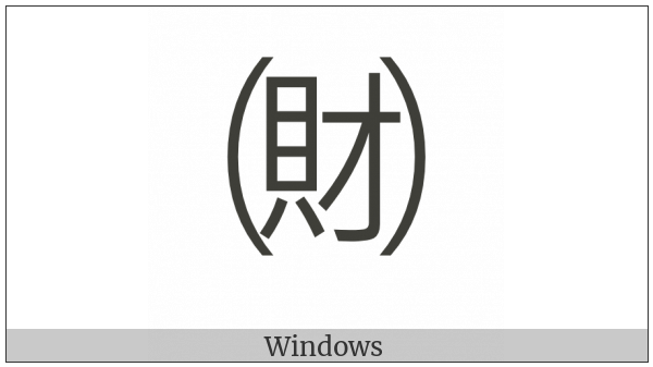 Parenthesized Ideograph Financial on various operating systems