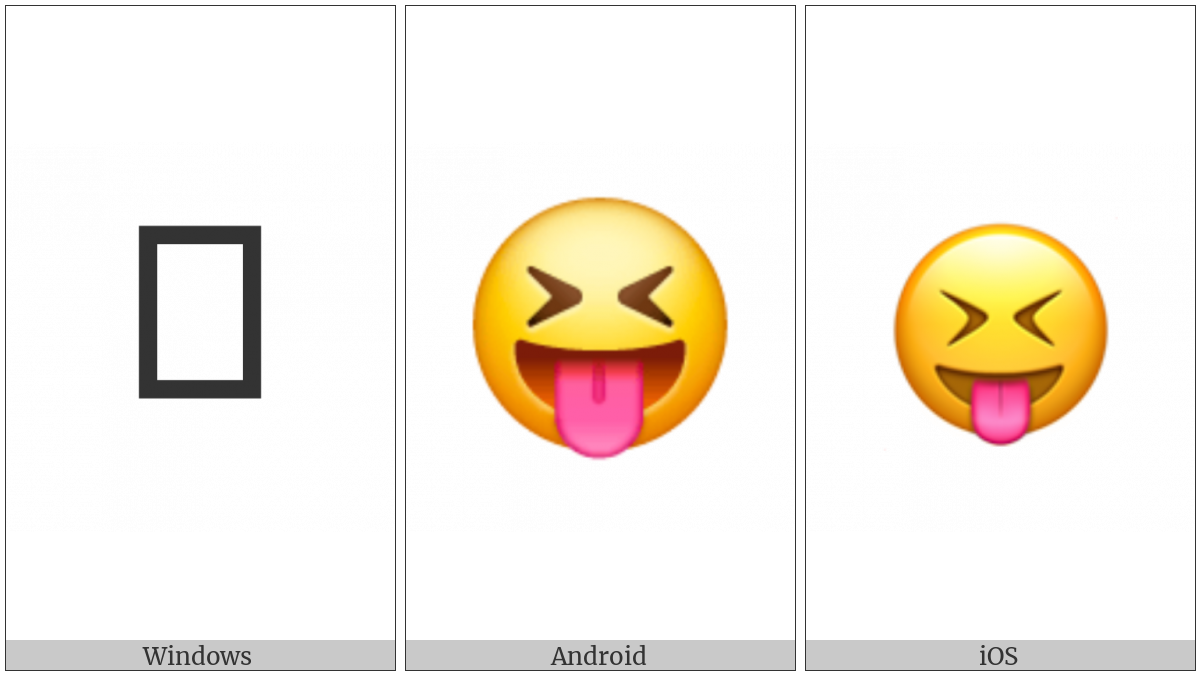 Face With Stuck-Out Tongue And Tightly-Closed Eyes on various operating systems