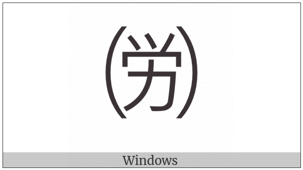 Parenthesized Ideograph Labor on various operating systems