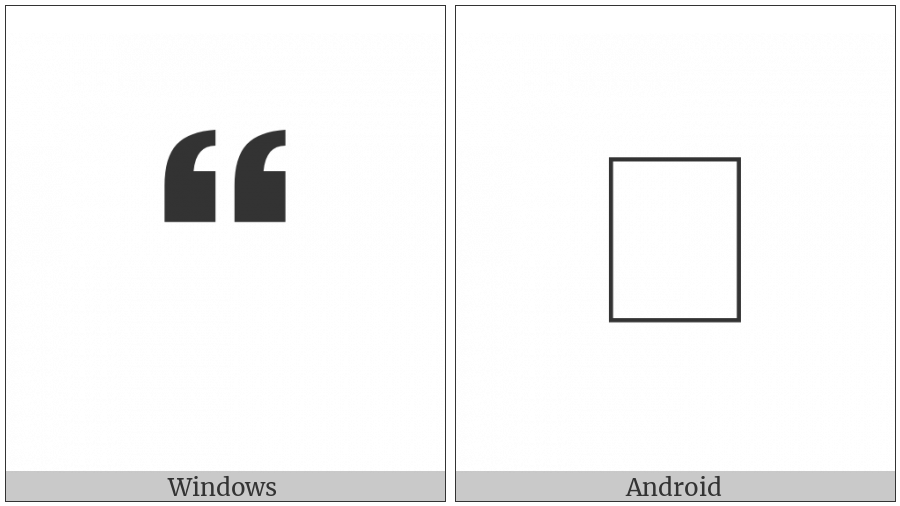 Sans-Serif Heavy Double Turned Comma Quotation Mark Ornament on various operating systems