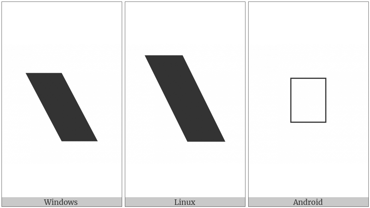 Very Heavy Reverse Solidus on various operating systems