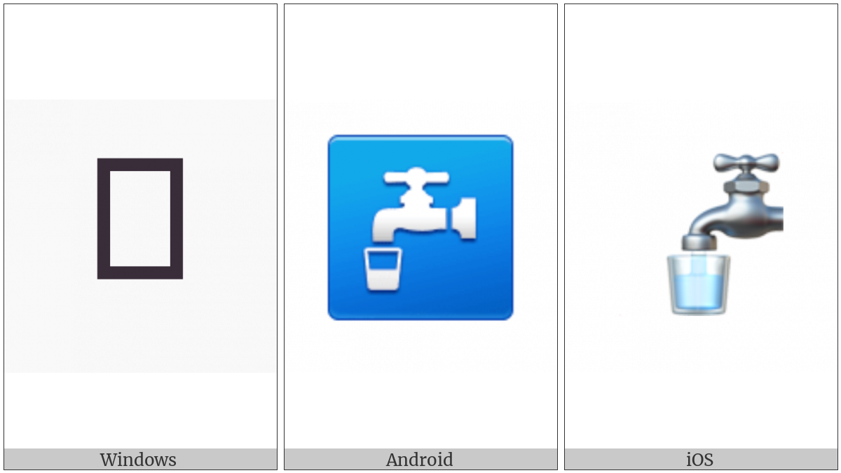 Potable Water Symbol on various operating systems