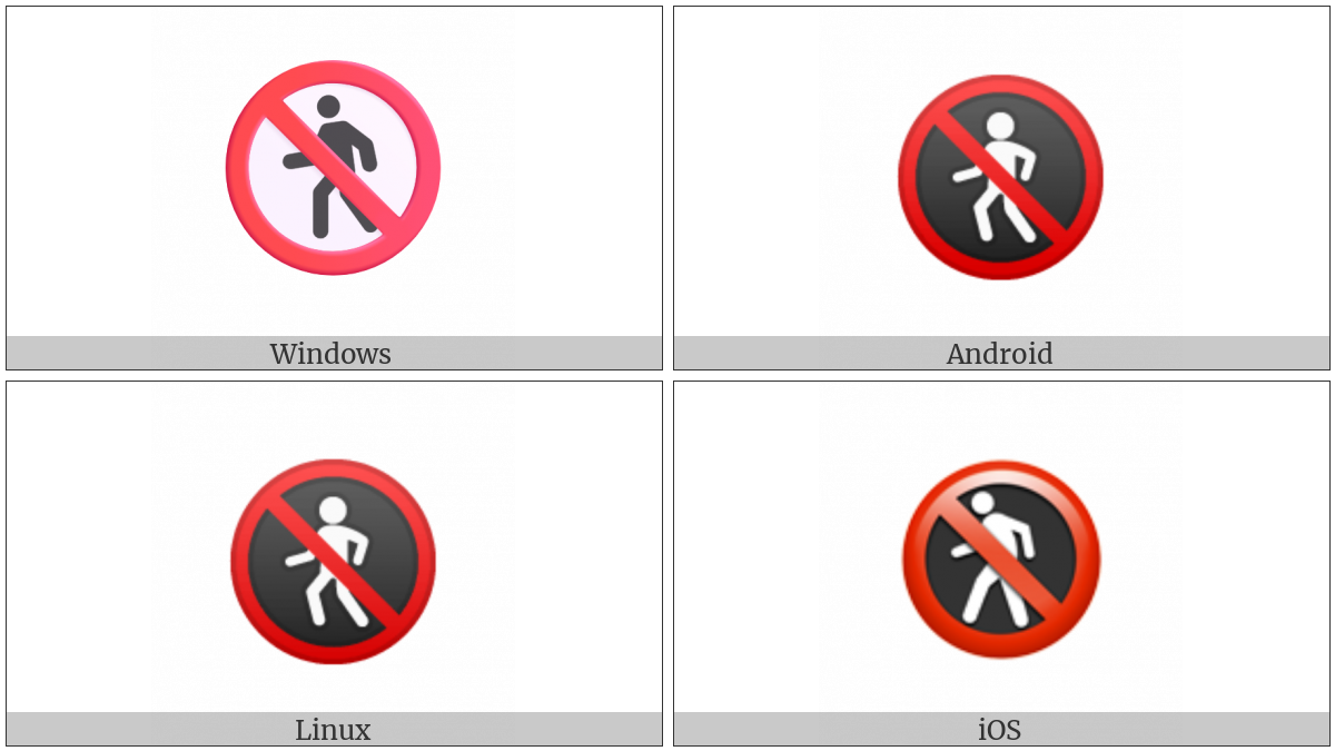 No Pedestrians on various operating systems