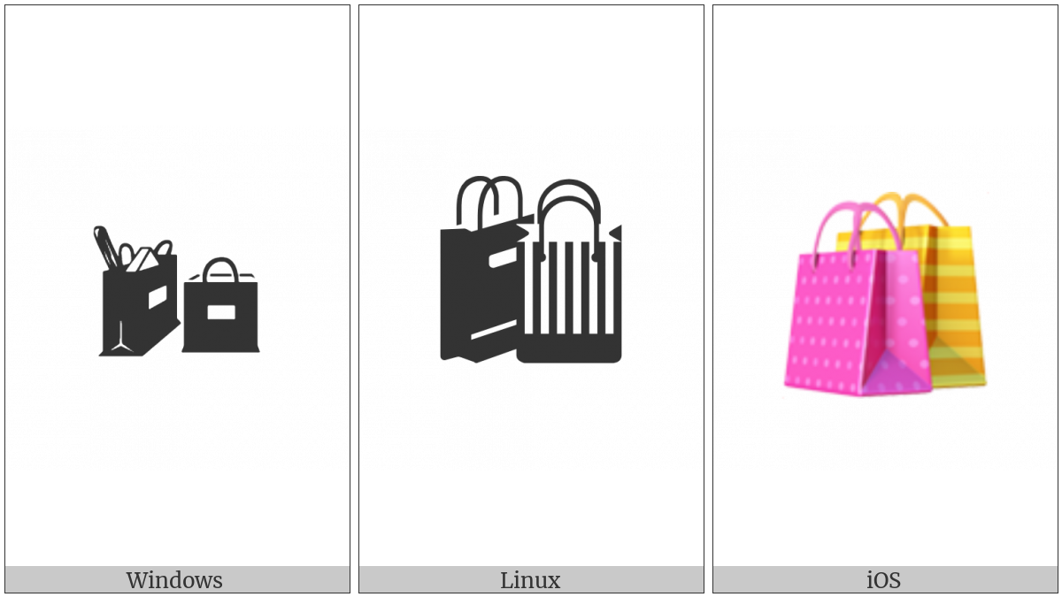 Shopping Bags on various operating systems