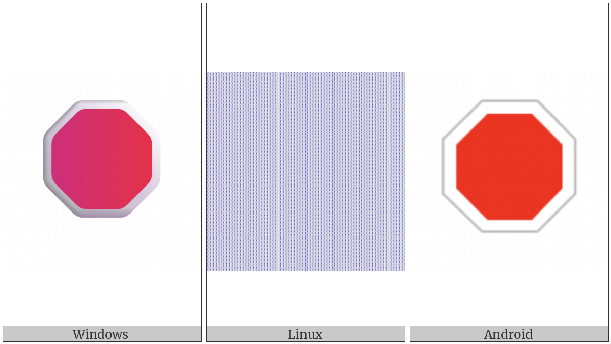 Octagonal Sign on various operating systems