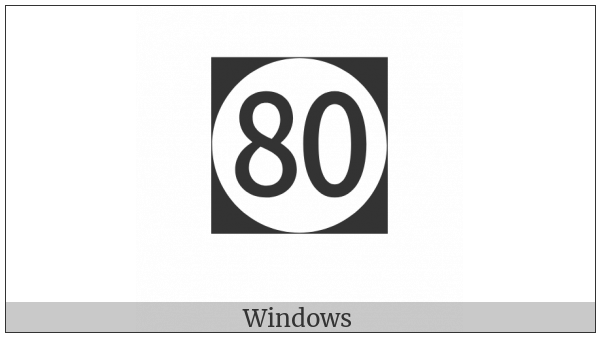 Circled Number Eighty On Black Square on various operating systems