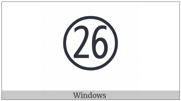 Circled Number Twenty Six on various operating systems