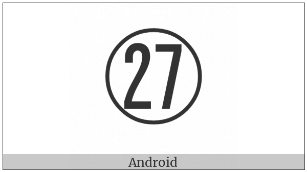 Circled Number Twenty Seven on various operating systems