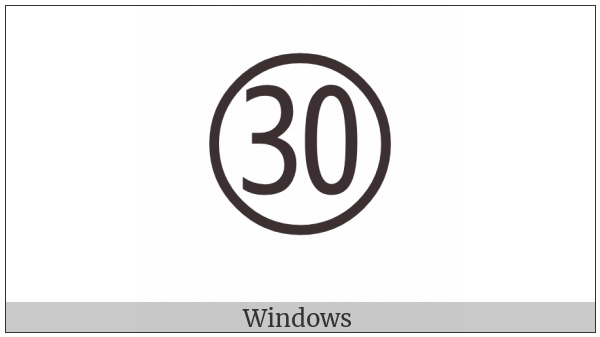 Circled Number Thirty on various operating systems