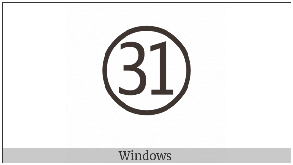 Circled Number Thirty One on various operating systems