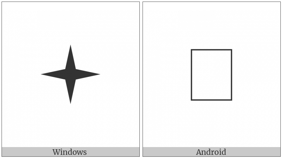 Light Four Pointed Black Star on various operating systems
