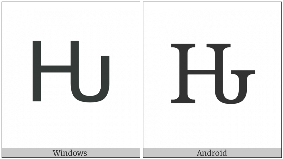 Cyrillic Capital Letter Komi Nje on various operating systems