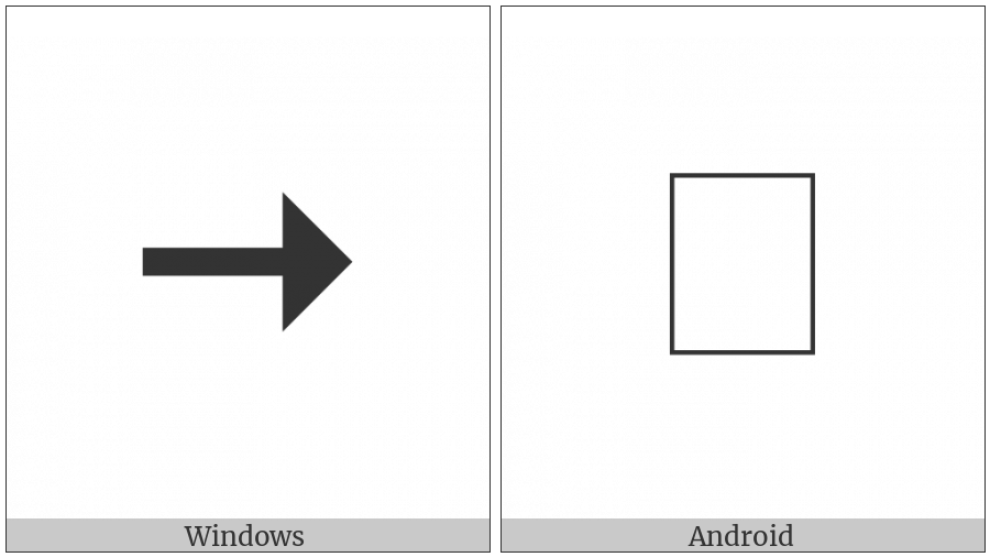 Rightwards Arrow With Medium Triangle Arrowhead on various operating systems