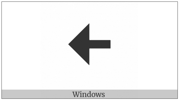 Leftwards Arrow With Large Triangle Arrowhead on various operating systems