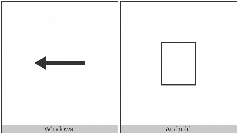 Leftwards Arrow With Small Equilateral Arrowhead on various operating systems