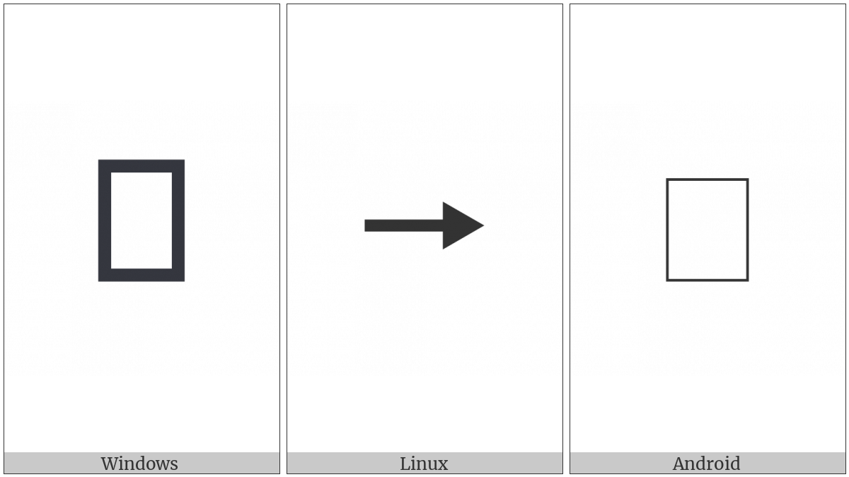 Rightwards Arrow With Equilateral Arrowhead on various operating systems
