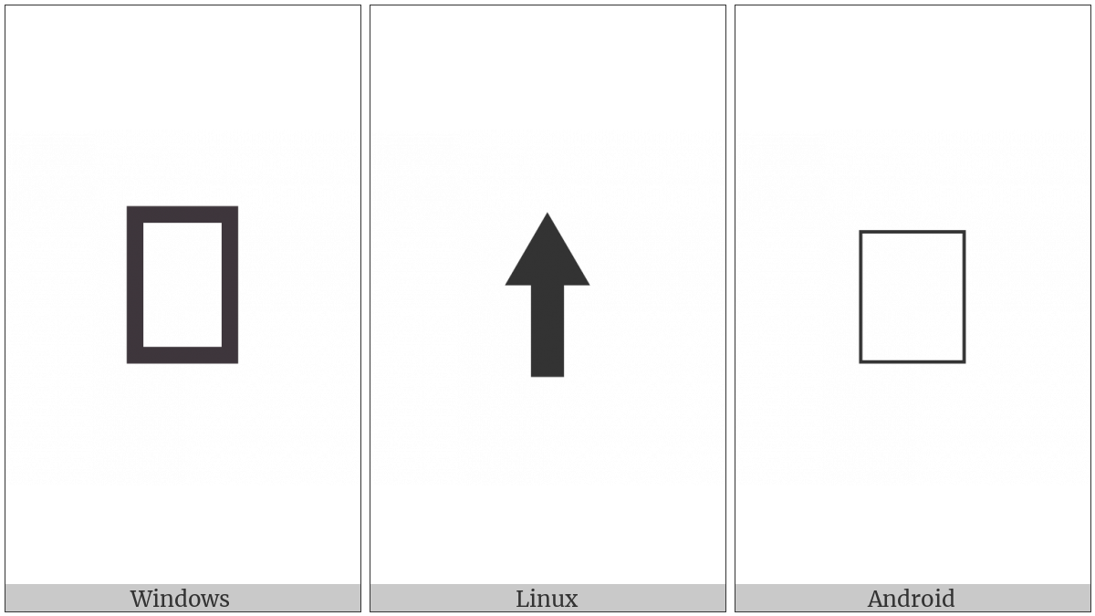 Heavy Upwards Arrow With Equilateral Arrowhead on various operating systems