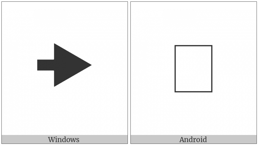 Heavy Rightwards Arrow With Large Equilateral Arrowhead on various operating systems