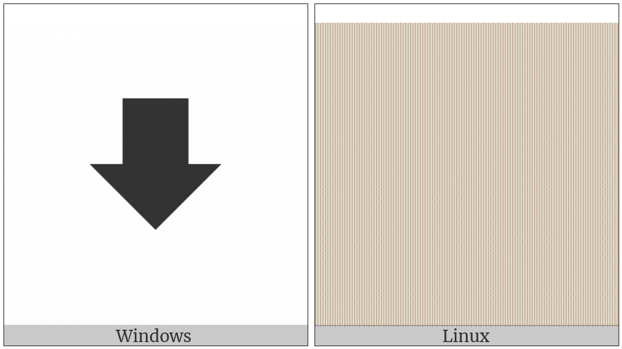 Downwards Heavy Arrow on various operating systems