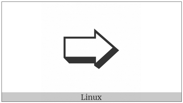 Rightwards Bottom Shaded White Arrow on various operating systems