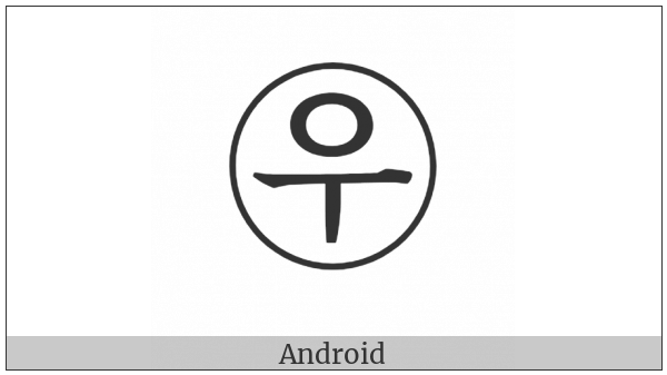 Circled Hangul Ieung U on various operating systems