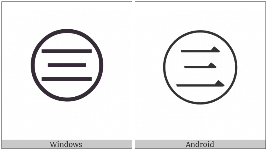 Circled Ideograph Three on various operating systems