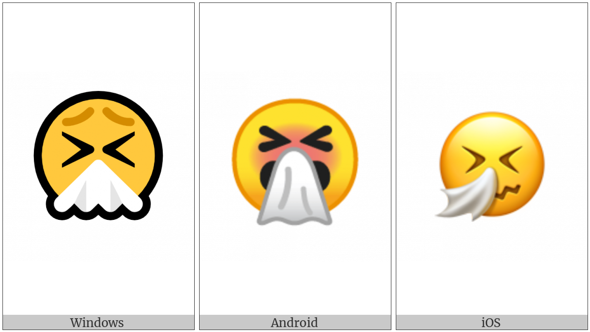Sneezing Face on various operating systems