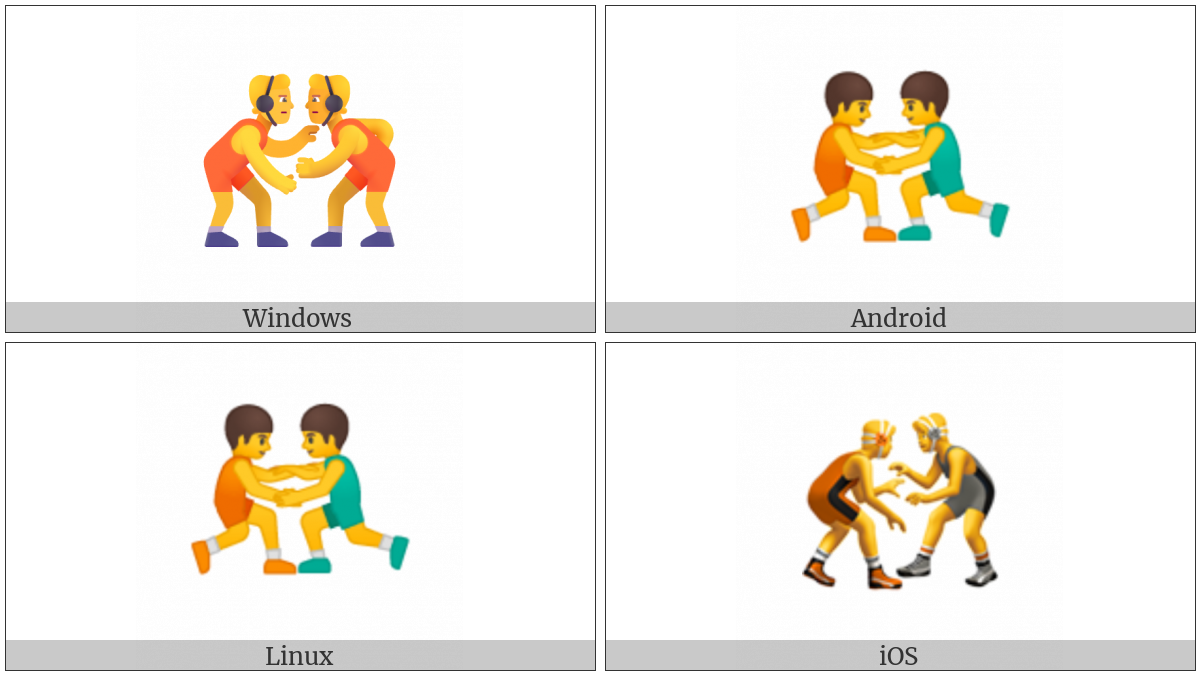 Wrestlers on various operating systems