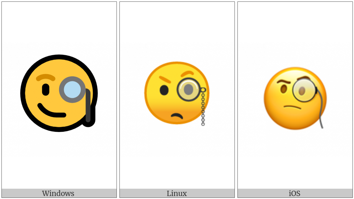 Face With Monocle on various operating systems