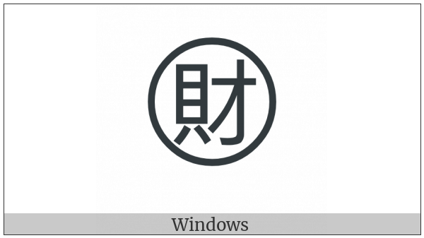 Circled Ideograph Financial on various operating systems