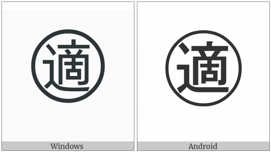 Circled Ideograph Suitable on various operating systems